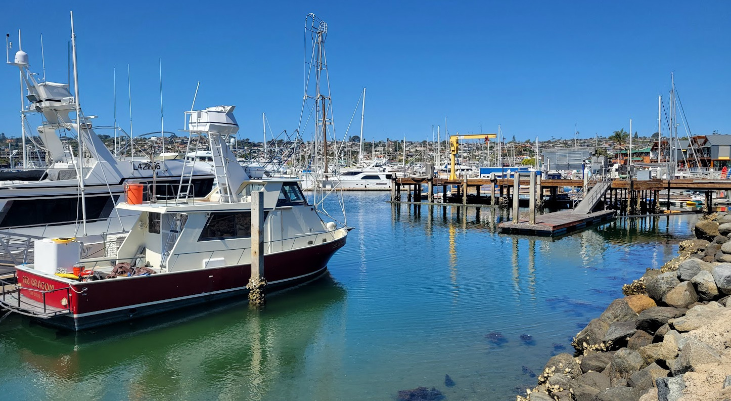 Boat docked at pier